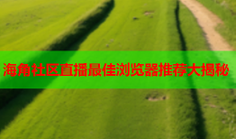 海角社区直播最佳浏览器推荐大揭秘