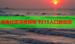 海角社区深夜探秘 9215入口新动态